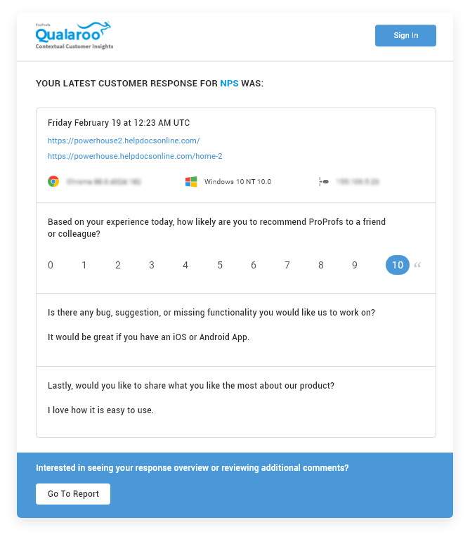 Email notifications