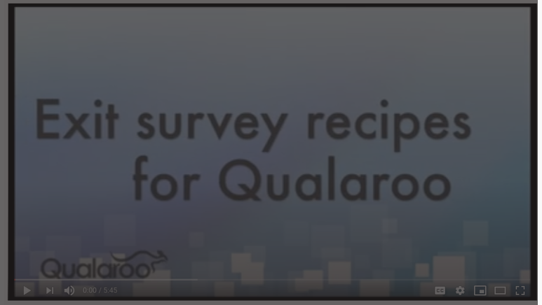 Exit survey recipes